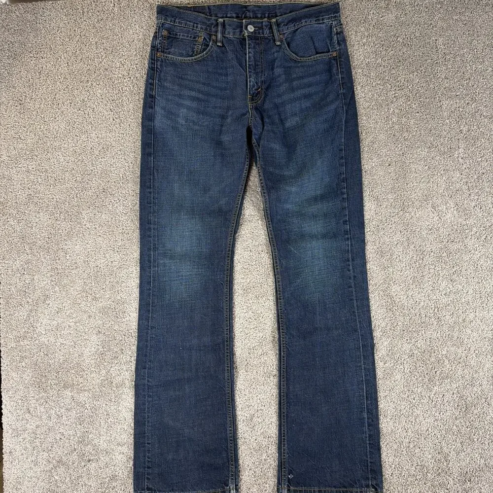 Levis 527 Jeans Men 34x34 Dark Wash Slim Bootcut Denim Western Y2K Honeycomb